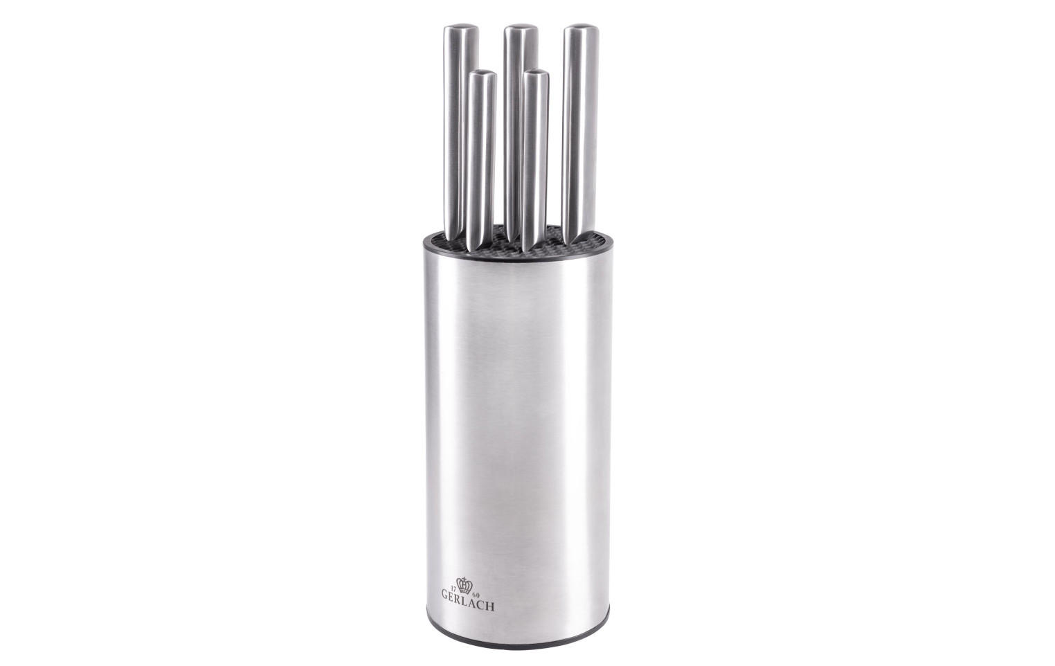 MESSERBLOCK für Messern Basic Silber 15.5/12.5/37 cm Metall - Silberfarben, Metall - Mondex