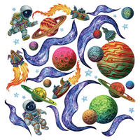 WANDAUFKLEBER 130x201cm - Farbenfroher Raum - Multicolor, Kunststoff (130/201/0.1cm) - Wallfluent