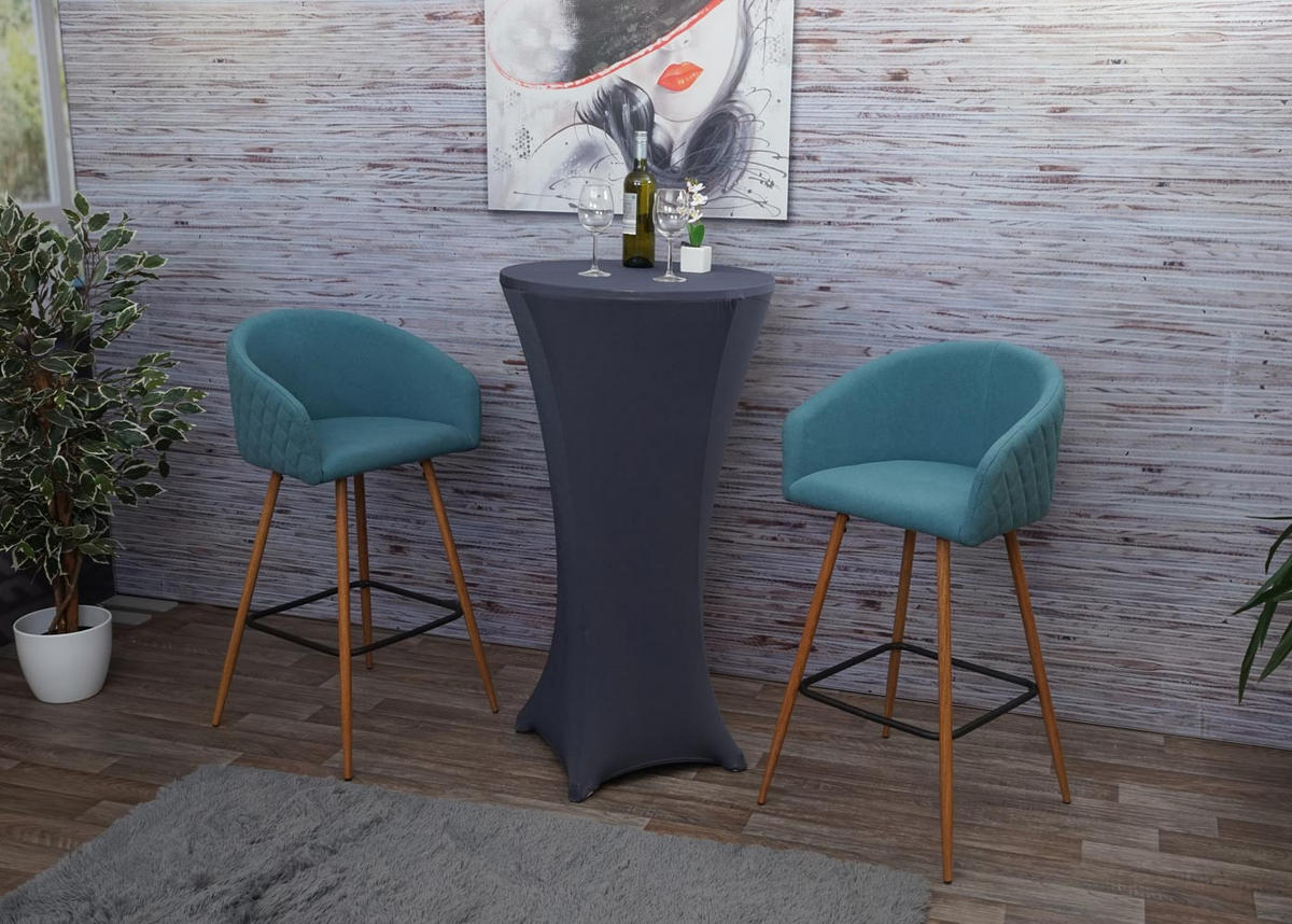 BARHOCKER Türkis 2er-Set - Türkis, Textil (53/100/50cm) - MCW