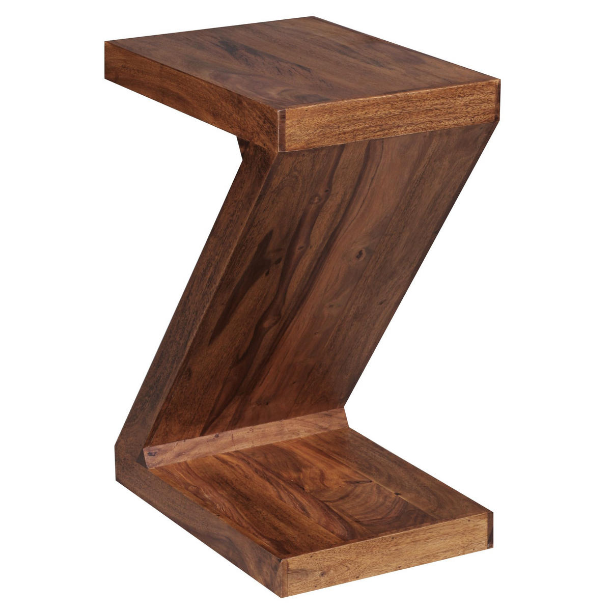 BEISTELLTISCH Massivholz Z-Form Handgefertigt, Braun 44x30x59 cm - Braun, Holz (30/44/59cm) - KADIMA DESIGN