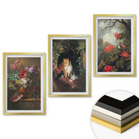 WANDBILDER 3er Set - 40x60 cm Goldrahmen - Vintage-Blumen, Katzen, Natur - Goldfarben, Kunststoff (40/60cm) - ArtPrintCave