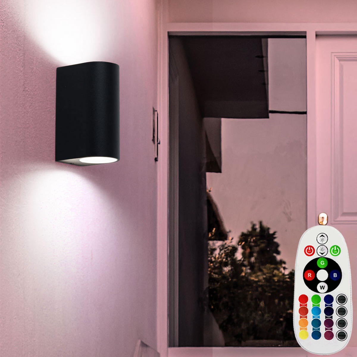 LED AUSSEN-WANDLEUCHTE Aluminium Schwarz 2er Set - Schwarz, Metall (6.8/15/9.2cm)