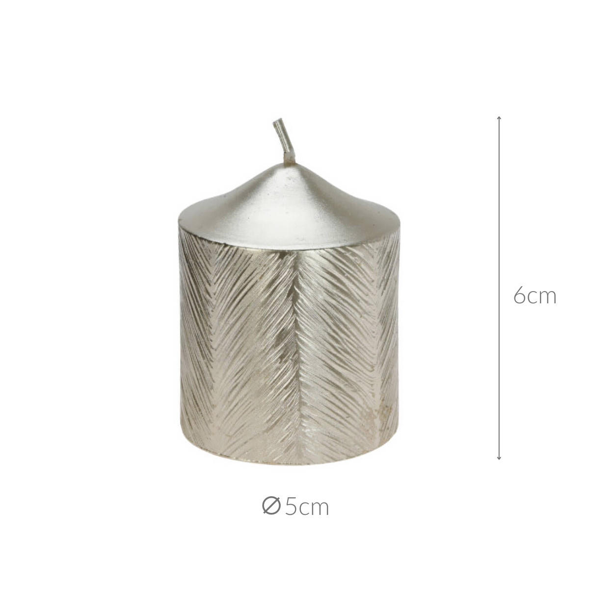 DEKORATIVE KERZE Metallmuster 5/6 cm - Goldfarben, Paraffin (5/6/5cm) - Home Styling Collection