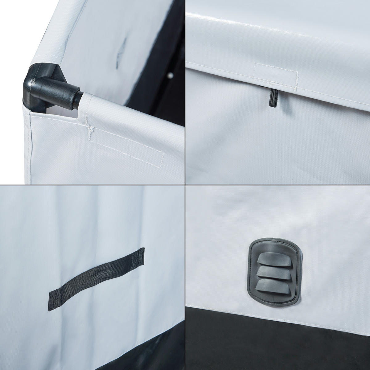 AUFBEWAHRUNGSBOX Alanno - Schwarz/Grau, Textil/Metall (147/109/86cm) - casa.pro