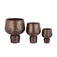 TOPF Wayan Braun 51.5/51.5/59cm 3er-Set - Braun, Metall (59cm) - PTMD Collection