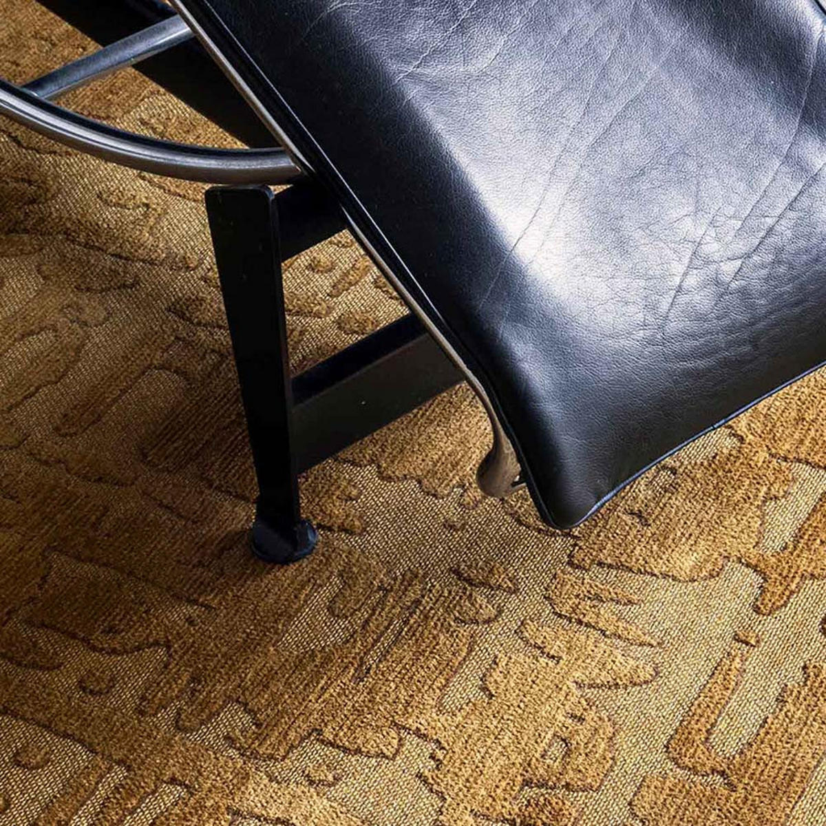 TEPPICH Madagascar Gold Structures Baobab 240/240 cm - Gelb, Kunststoff/Textil (240/240cm) - Louis De Poortere