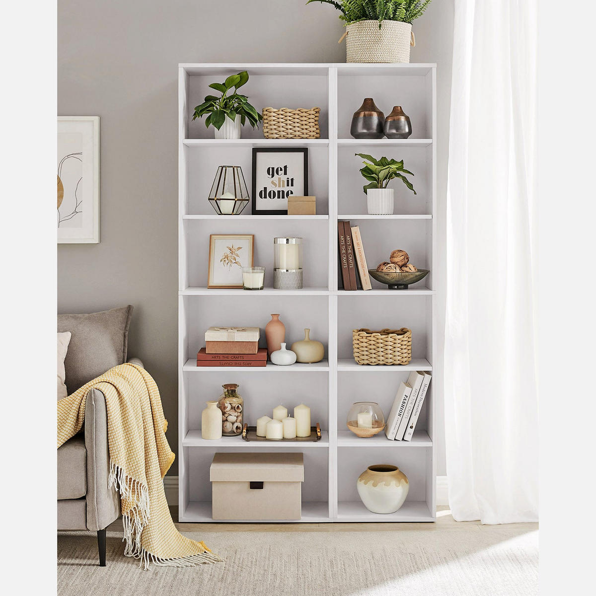 BÜCHERREGAL AUFBEWAHRUNGSREGAL - Weiß, Holzwerkstoff (24/179/40cm) - Hansiro