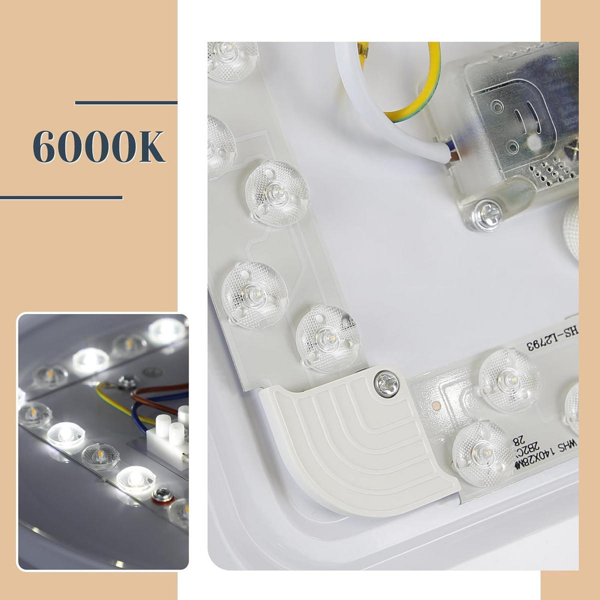 LED-DECKENLEUCHTE Windrunne 25.2/25.2/5.7cm - Weiß, Metall (25.2/25.2/5.7cm) - ZMH