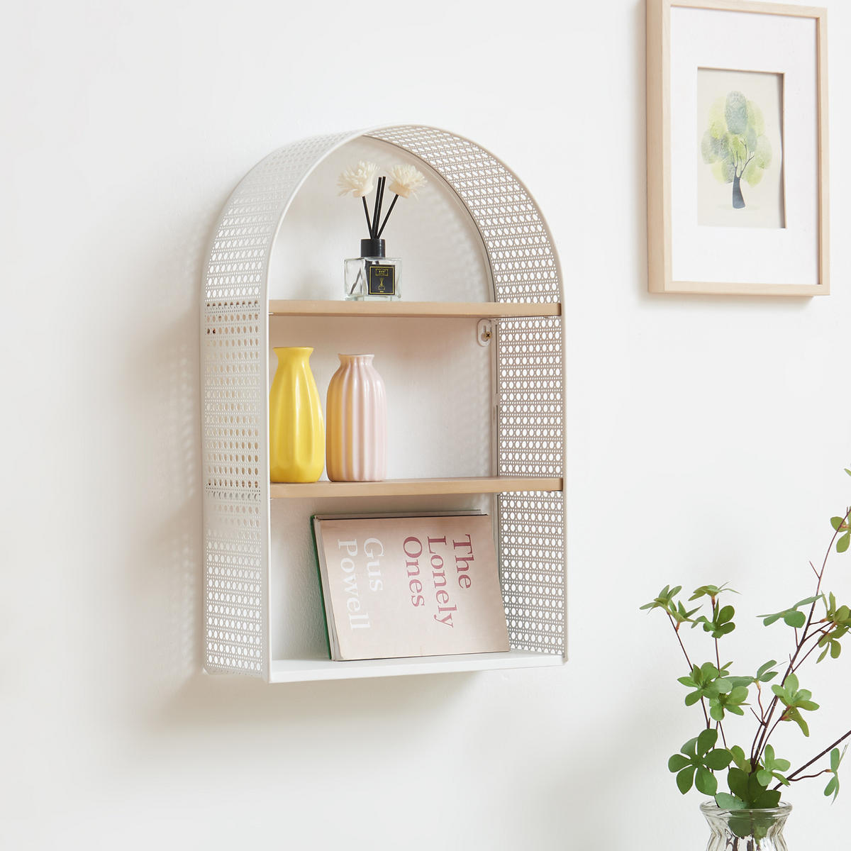 WANDREGAL Jäller II. - Weiß, Holzwerkstoff/Metall (34.5/53/13.5cm) - [en.casa]