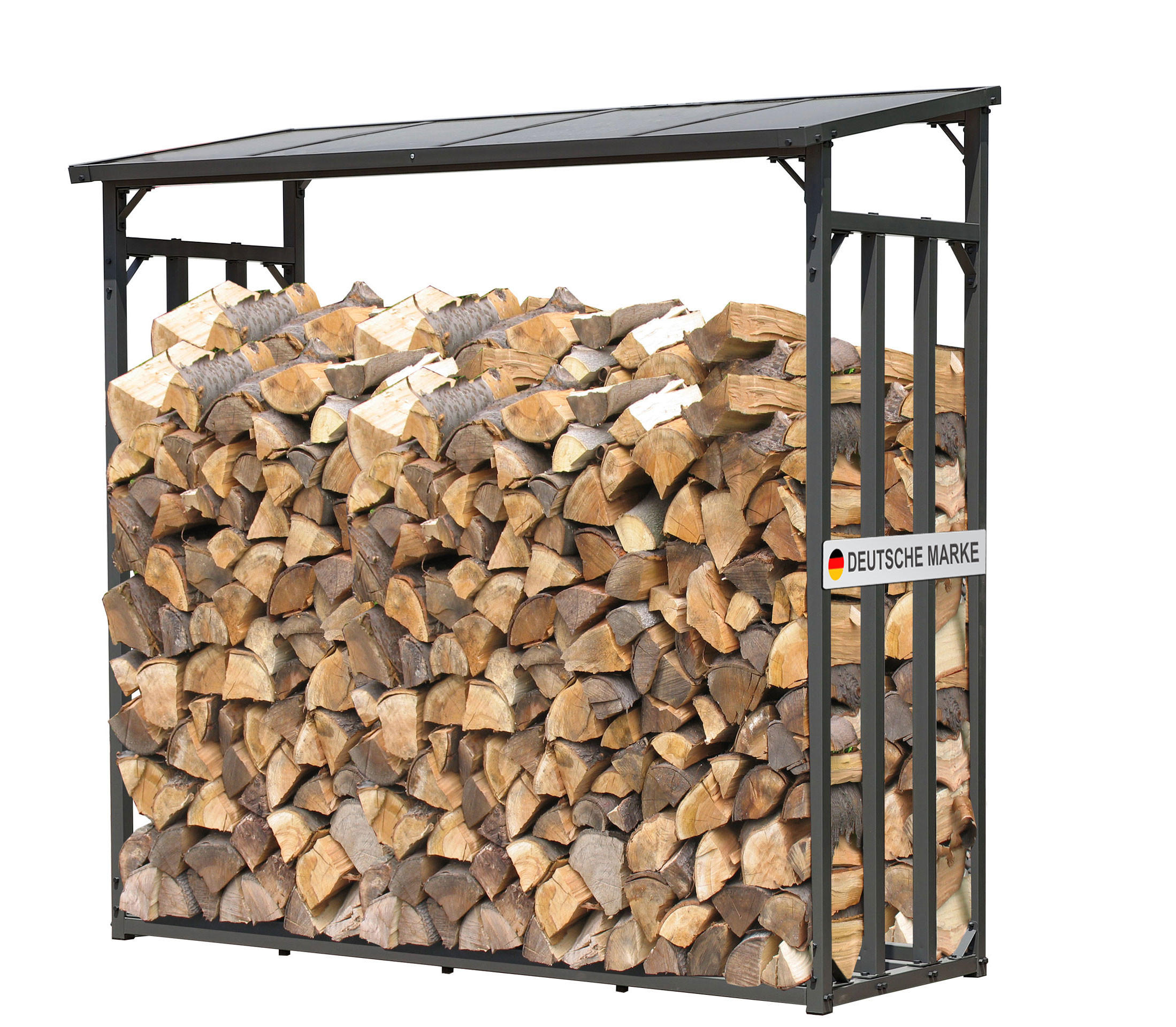 KAMINHOLZREGAL Außen Pro 185/70/185 cm Metall Anthrazit 2,3 m³ / 3,5 SRM - Anthrazit, Metall (185/185/70cm) - QUICK STAR