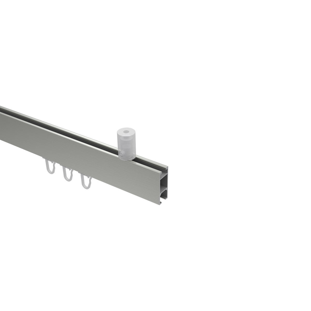 INNENLAUF-GARDINENSTANGEN-SET Sonius Conex 180 cm, 1-läufig, 14x35 mm Edelstahl-Optik - Edelstahlfarben, Metall (180cm) - INTERDECO