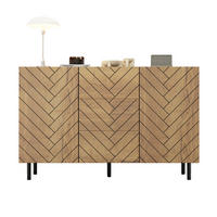 SIDEBOARD 3 Schubladen 2 Türen 120cm Stauraumschrank Modern - Naturfarben, Holzwerkstoff (120/76/40cm) - FLIEKS