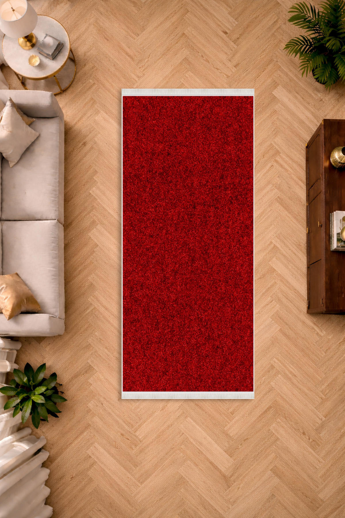 FLACHTEPPICH Wohnzimmer Läufer 80/200cm ROT - Rot, Textil (80/200cm) - ROLFNERS