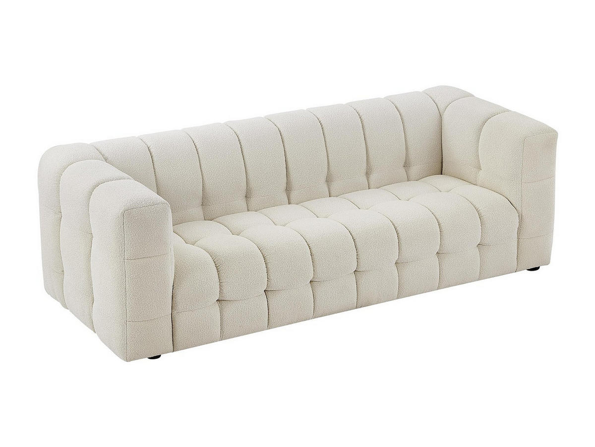 SOFA - 3 Personen - stoff - weiß Lerici - Weiß, Holz/Textil (213/72/89cm) - Vente-Unique