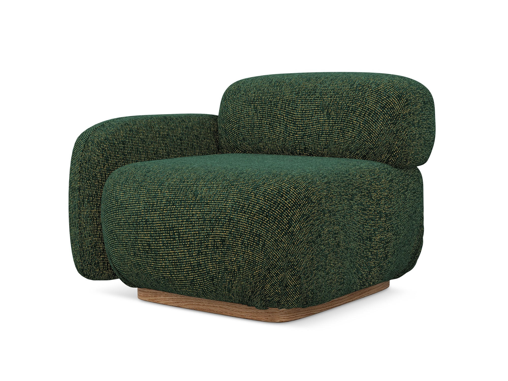 SOFAELEMENT Links Strukturstoff Stoff Grün - Braun/Grün, Holz/Textil (95/73/95cm) - Makamii