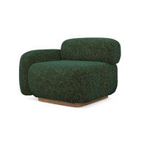 SOFAELEMENT Links Strukturstoff Stoff Grün - Braun/Grün, Holz/Textil (95/73/95cm) - Makamii