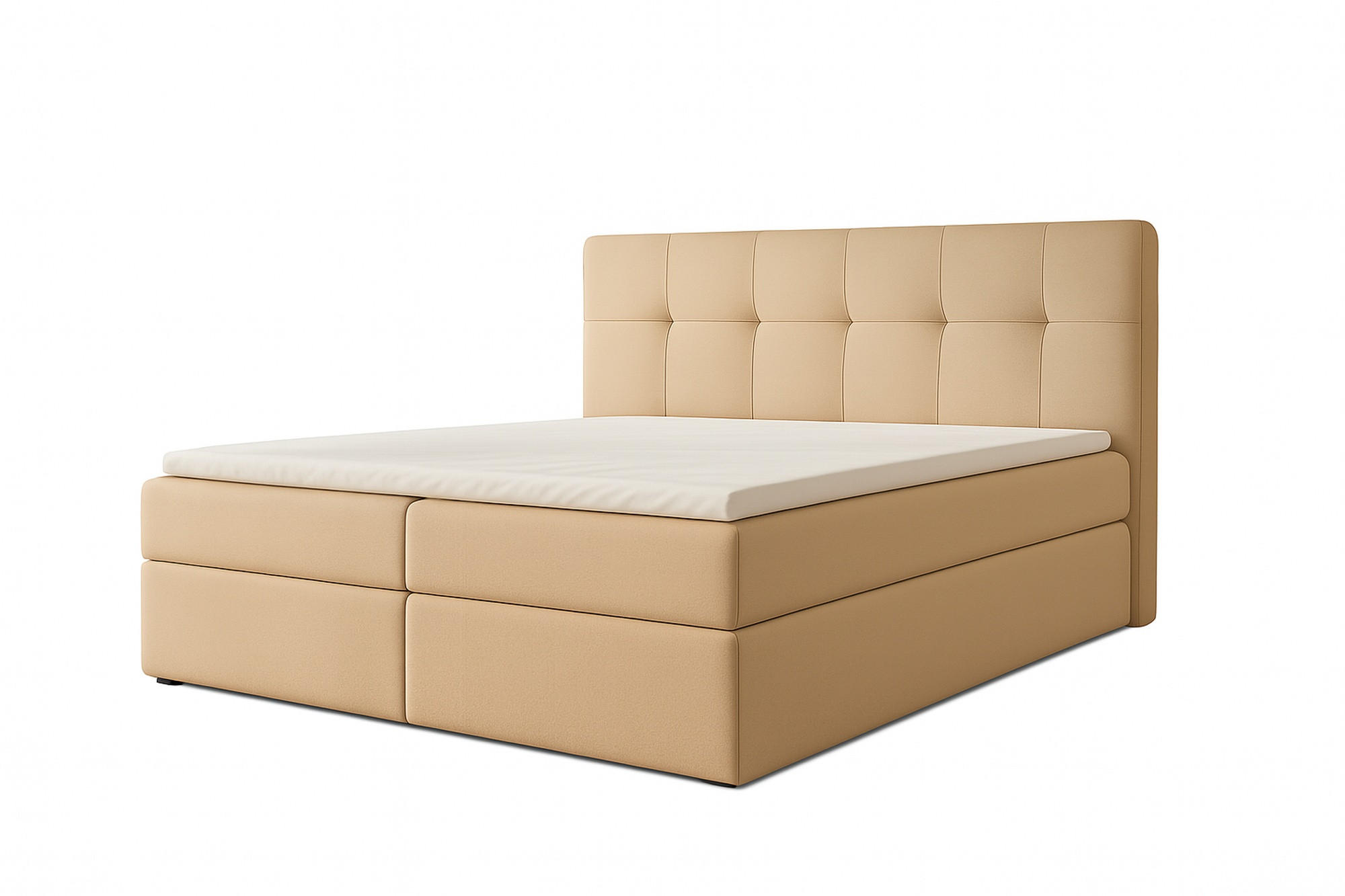 BOXSPRINGBETT REF 200 x 200 cm mit Bettkasten – Eleganz und Komfort vereint. Farbe : Beige - Beige, Textil (200/200cm) - A&J MöbelLand