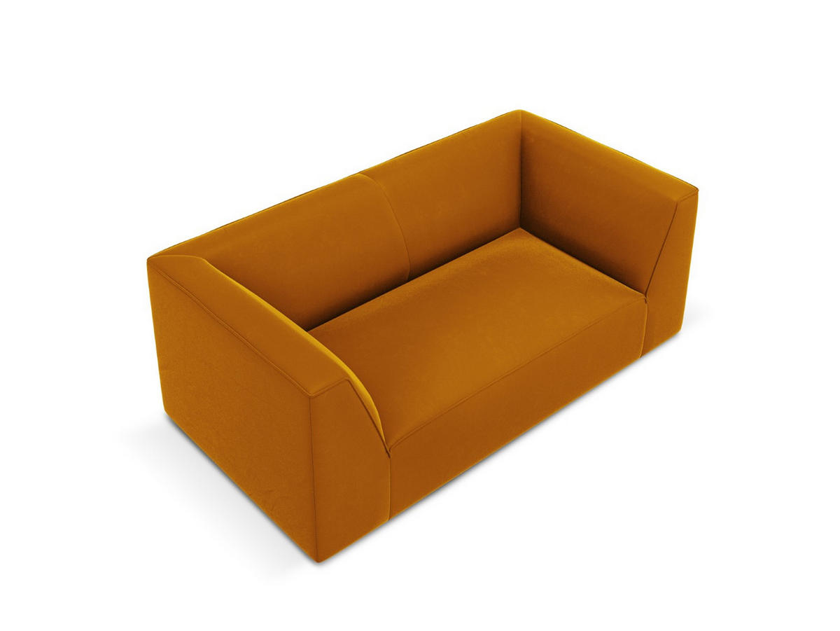SOFA Ruby aus Samt gelb 2 Sitzplätze - Gelb, Textil (93/69/174cm) - Micadoni