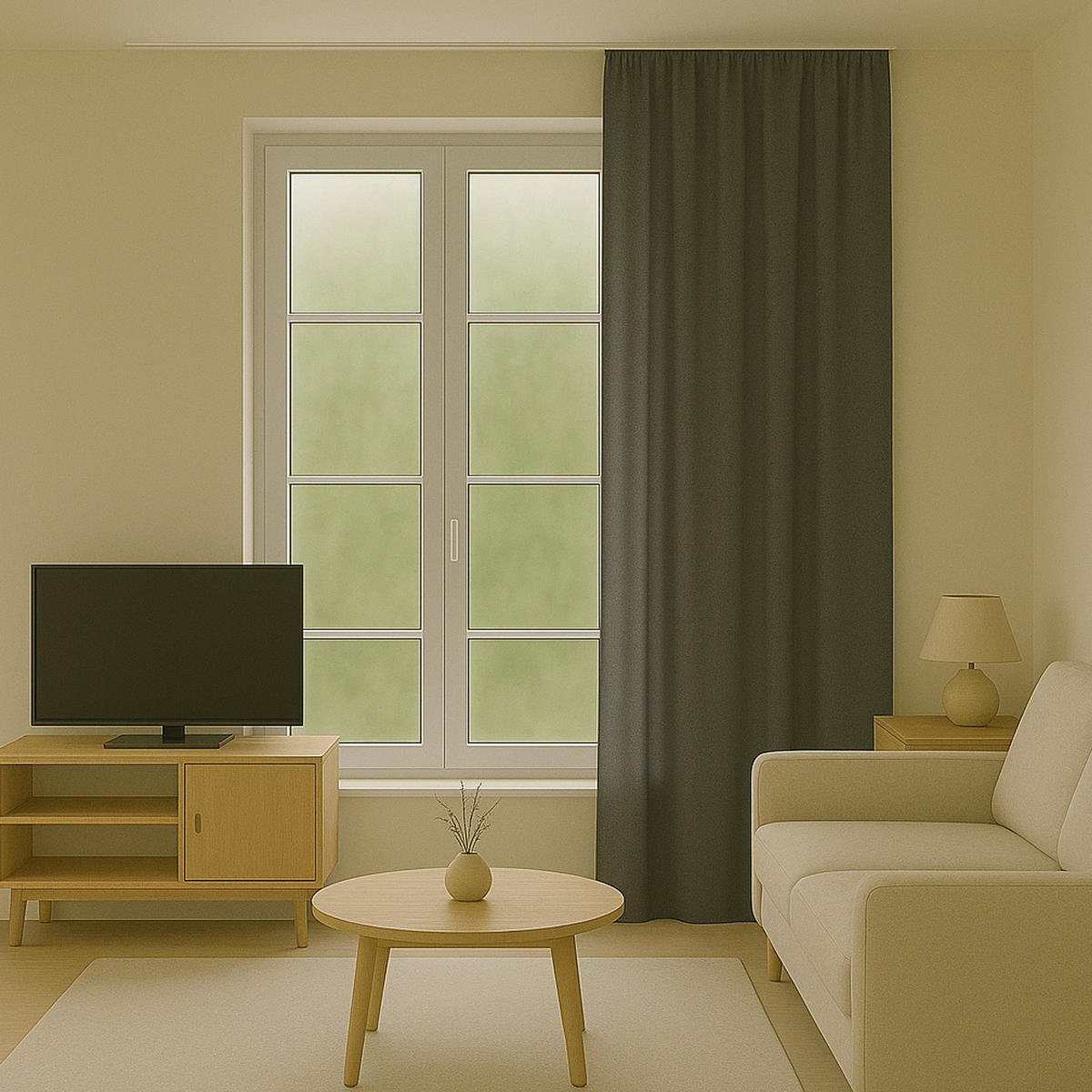 VORHANG Blickdicht ( 140x245cm ) mit Kräuselband / Universalband in Anthrazit - Anthrazit, Textil (140/245cm) - Bestlivings