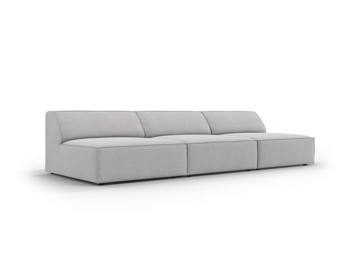 SOFA Jodie aus strukturiertem Stoff hellgrau 3 Sitzplätze - Hellgrau, Textil (102/70/240cm) - Micadoni