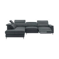 ECKSOFA Ambassador Echtleder mit 1 x Relaxfunktion Anthrazit - Anthrazit, Leder/Metall (224/272cm)