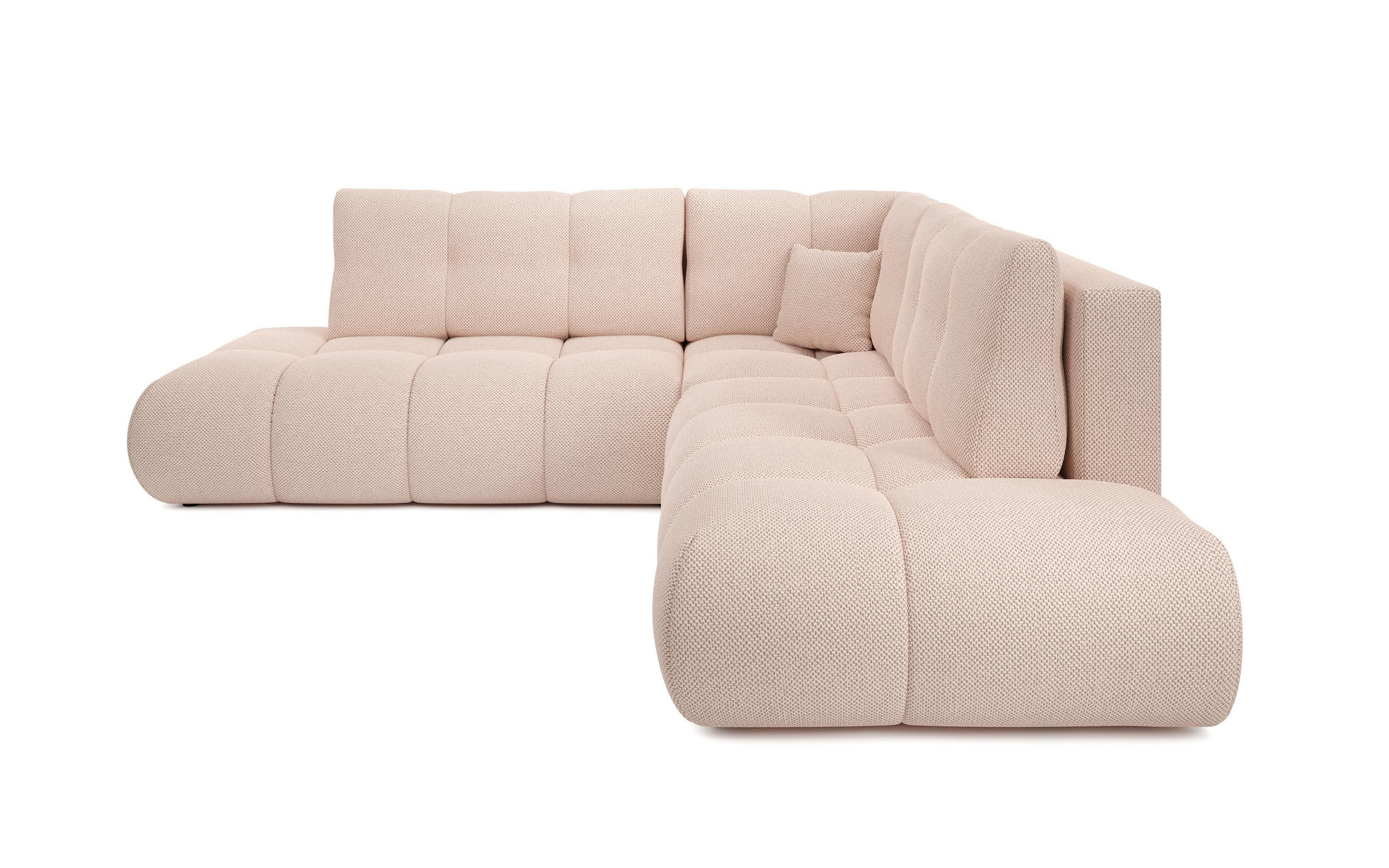 ECKSOFA DUCA II R-S Orange Jersey mit Schlaffunktion - Orange, Holz (266.5/266.5cm) - MASSENO