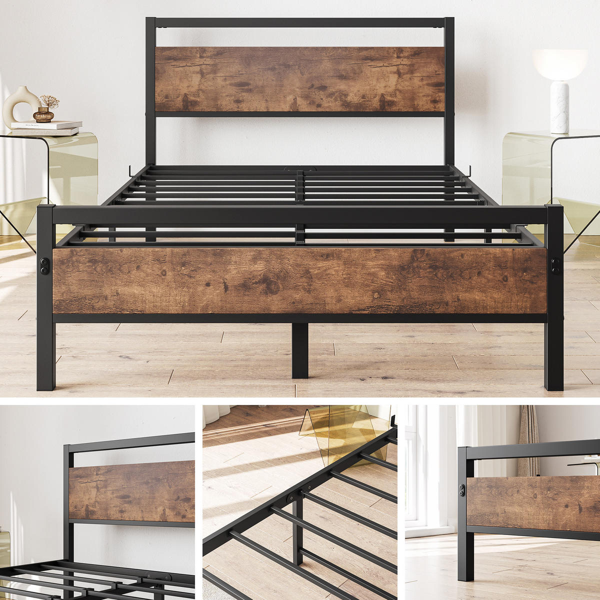 METALLBETT 120/200 cm DE-33024 mit Lattenrost und Stauraum Braun - Braun, Metall (120/200cm) - ComfortXL