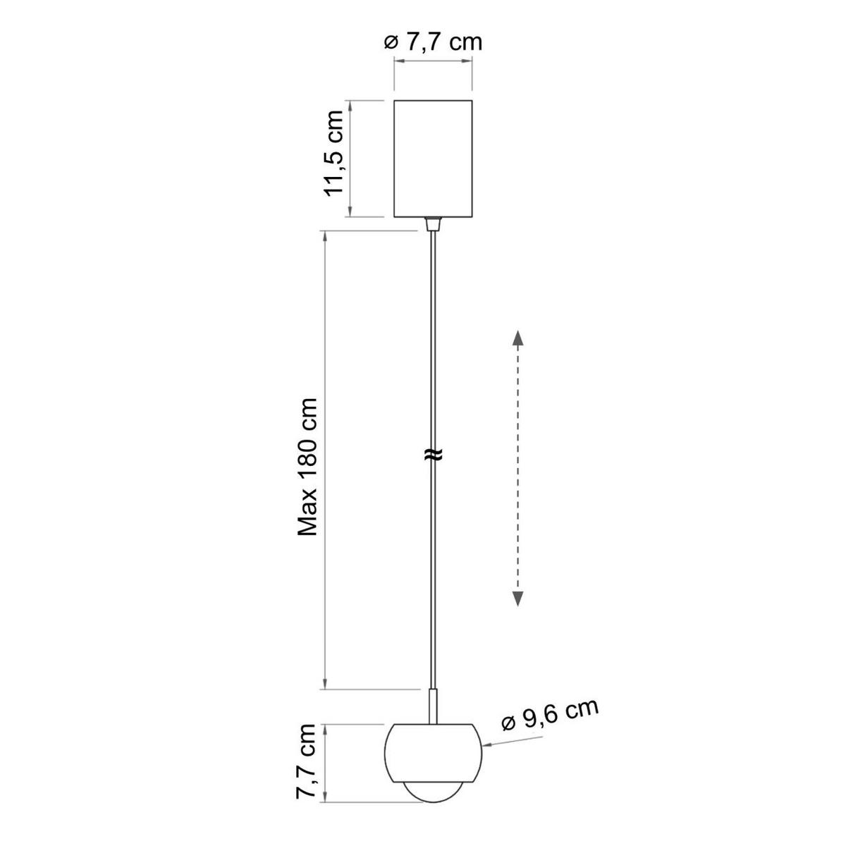HÄNGELEUCHTE Finn, Weiß und Schwarz, 7.7cm - Schwarz, Metall (180/9/7.7cm) - KOSILUM