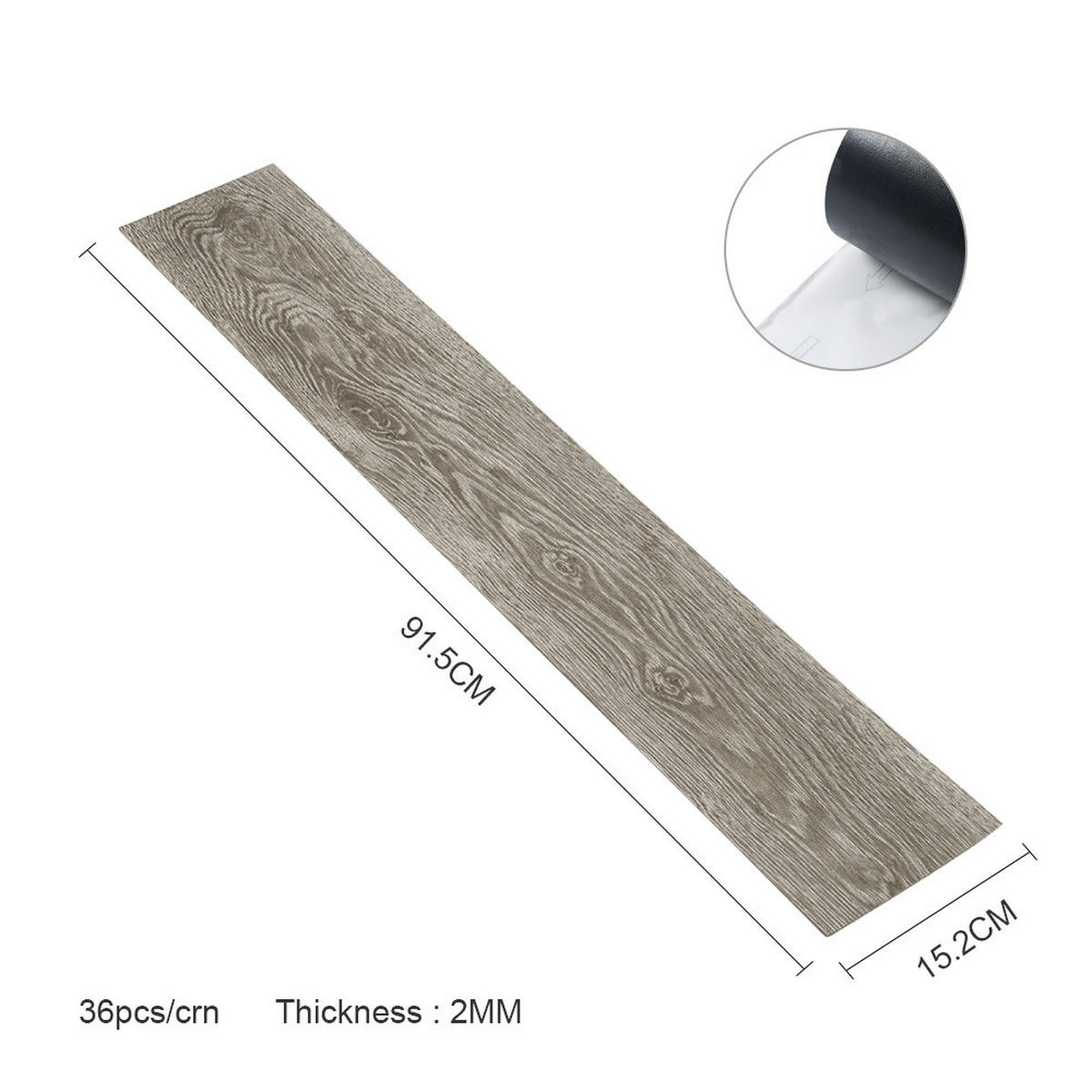VINYLBODEN 5m²/36-TLG. selbstklebend PVC - Graubraun, Kunststoff (0.2/91.5/15.2cm) - Livingandhome
