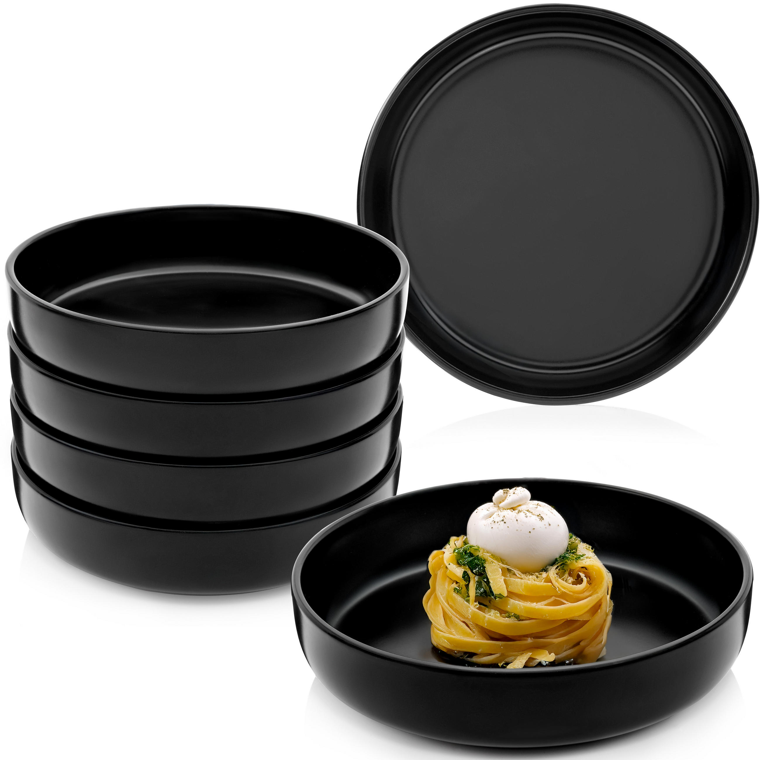 PASTASCHALEN MADEIRA - 6 teilig aus Steingut - Schwarz, Stein (20.5cm) - Sänger