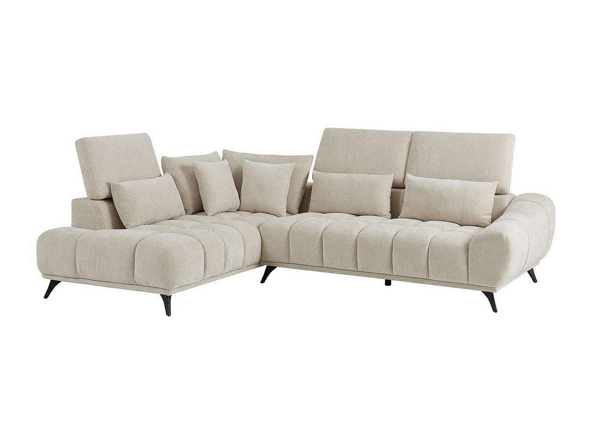 SOFA ohne Schlafmöglichkeit - 5 Personen - Samt - Beige - Beige, Textil (285/102/213cm) - Vente-Unique