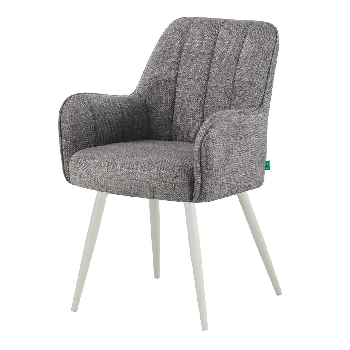 ESSZIMMERSTUHL THOMAS-MAJA 2er-Set 4-Fuss-Gestell - Weiß/Grau, Textil (58/87/62cm) - DUBI Möbel