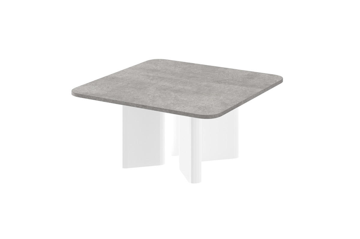 COUCHTISCH quadratisch 80/80/50 cm - Weiß Hochglanz/Grau, Holzwerkstoff (80/80/50cm) - designimpex