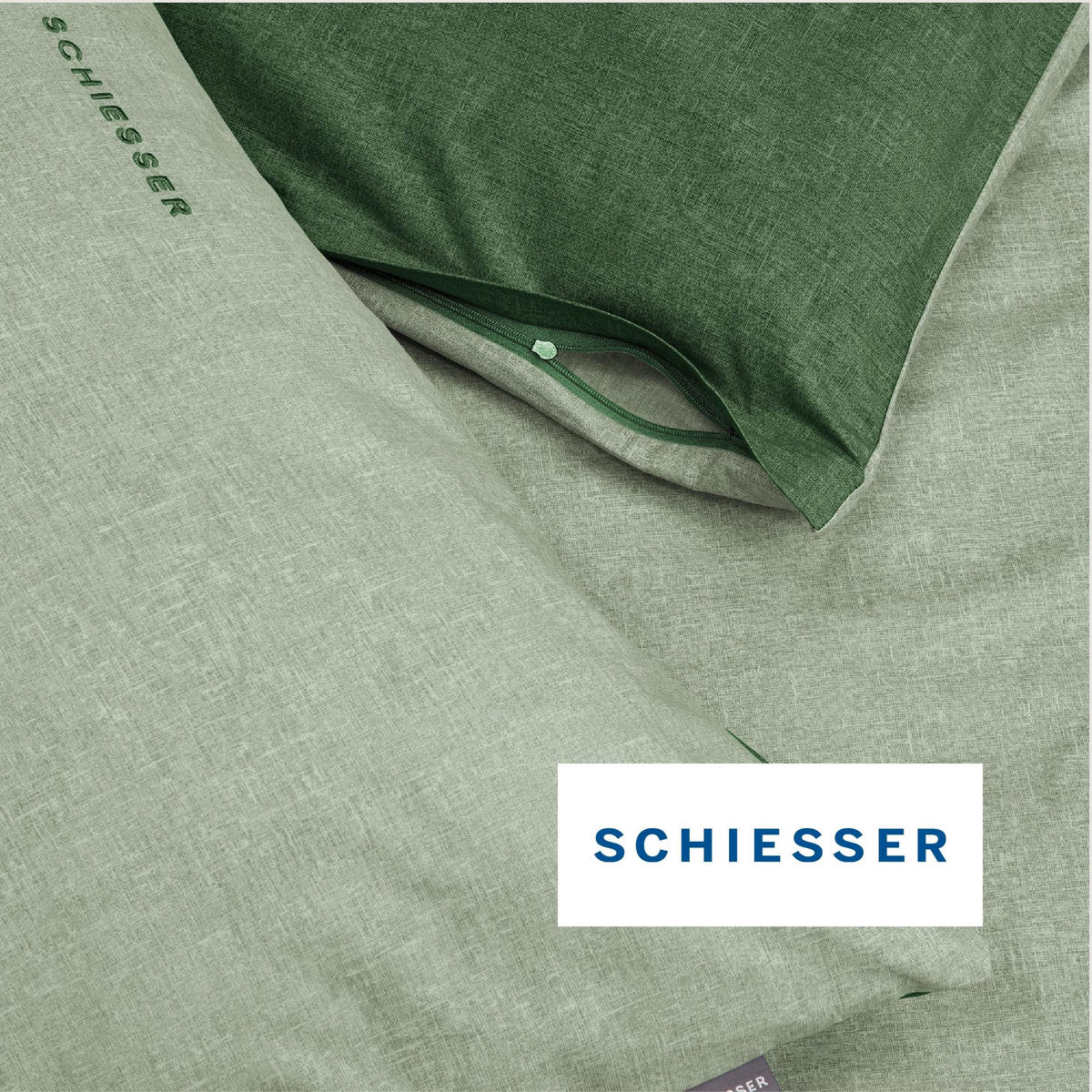 BETTWÄSCHESET Doubleface - Renforcé - 2-teilig - 135 x 200 cm - Grün - Grün, Textil (135/200cm) - SCHIESSER