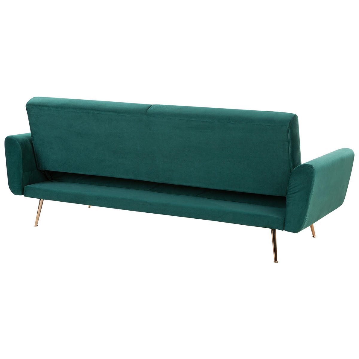 3-SITZER-SCHLAFSOFA Samtstoff Grün Eina - Hellgrün, Textil (210/86/81cm) - Beliani