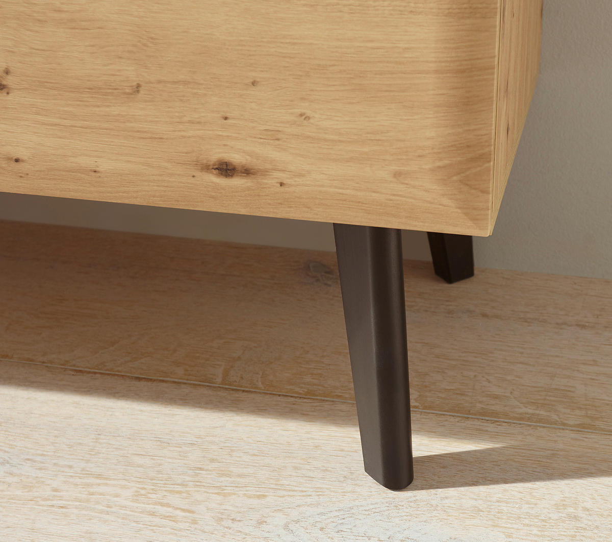 COUCHTISCH Artisan Eiche schwarz, Beistelltisch skandinavisch, 107 x 67 cm - Schwarz/Eiche Artisan, Holzwerkstoff (107/67/46cm) - Furn.Design