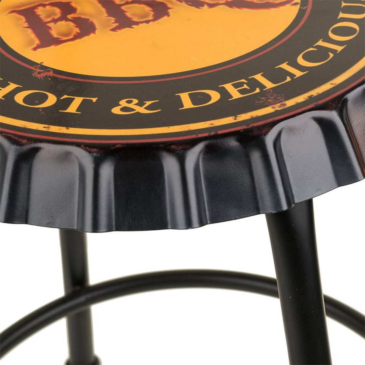 HOCKER aus Metall, schwarz, 35x46cm - Schwarz, Metall (35/46/35cm) - Wanderlust