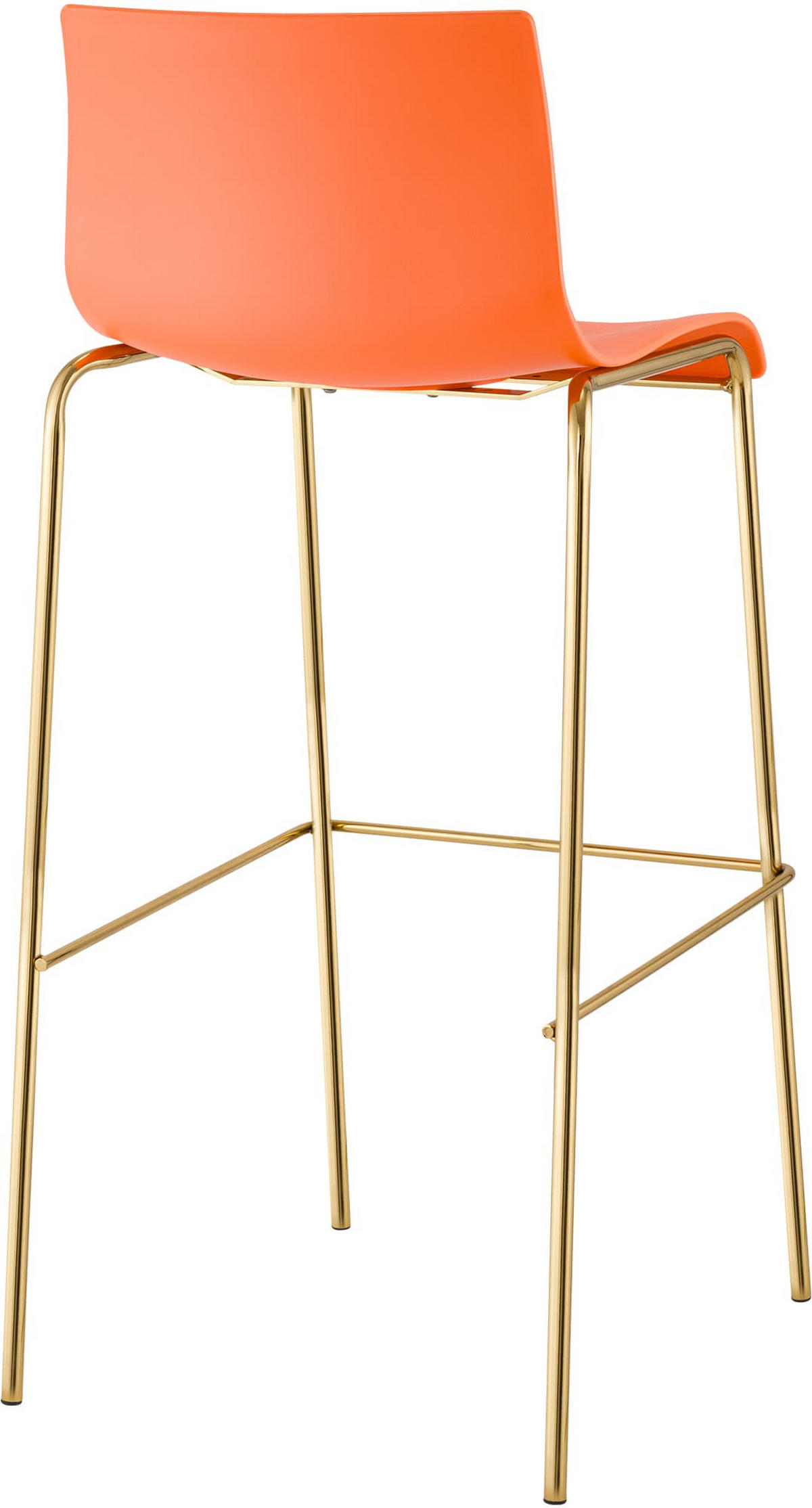 BARHOCKER Kunststoff Orange - Goldfarben/Orange, Kunststoff/Metall (43/100/48cm) - CLP