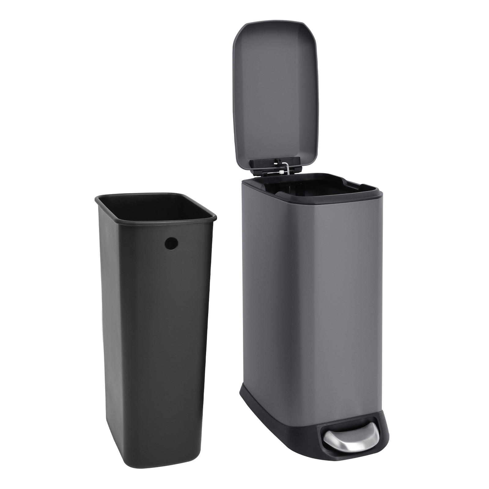 MÜLLEIMER TS20 20l Grau - Grau, Metall (23.5/55.5/42cm) - SVITA