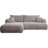 ECKSOFA Ovo Cord mit Cordbezug Hellgrau, links - Hellgrau/Schwarz, Textil (260/165cm) - Selsey