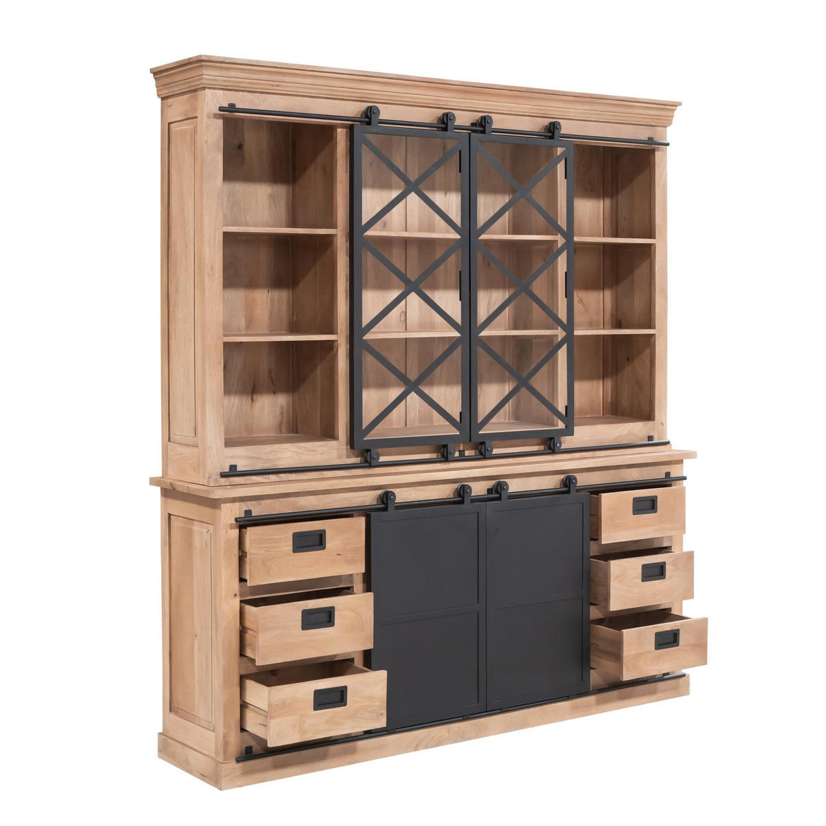 VITRINE Fresno Braun 45/200/220 cm - Braun, Holz (200/220/45cm) - Starfurn