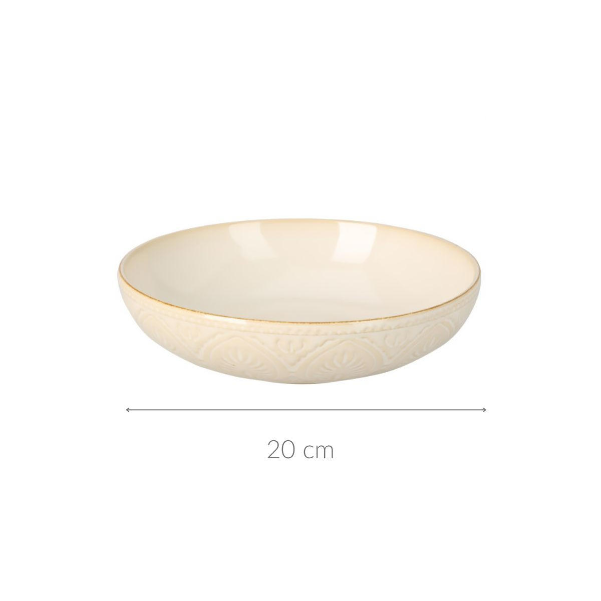 TELLER aus Keramik mit Rillenmuster Cremefarben 20/20/5 cm - Beige, Keramik (20cm) - Siaki