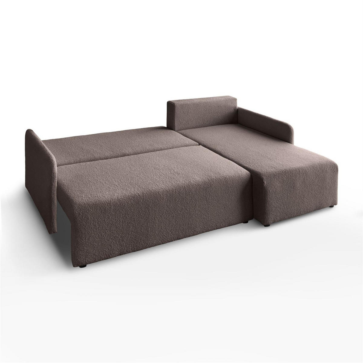 Ecksofa CUDDLE mit Schlaffunktion und Bettkasten, Quelle 21 - Braun, Textil (213/145cm) - Lookway