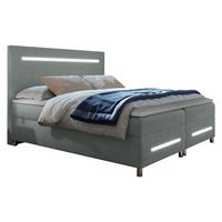 BOXBETT Enter LED - Hellgrau, Holz (180/200cm) - MIRJAN24