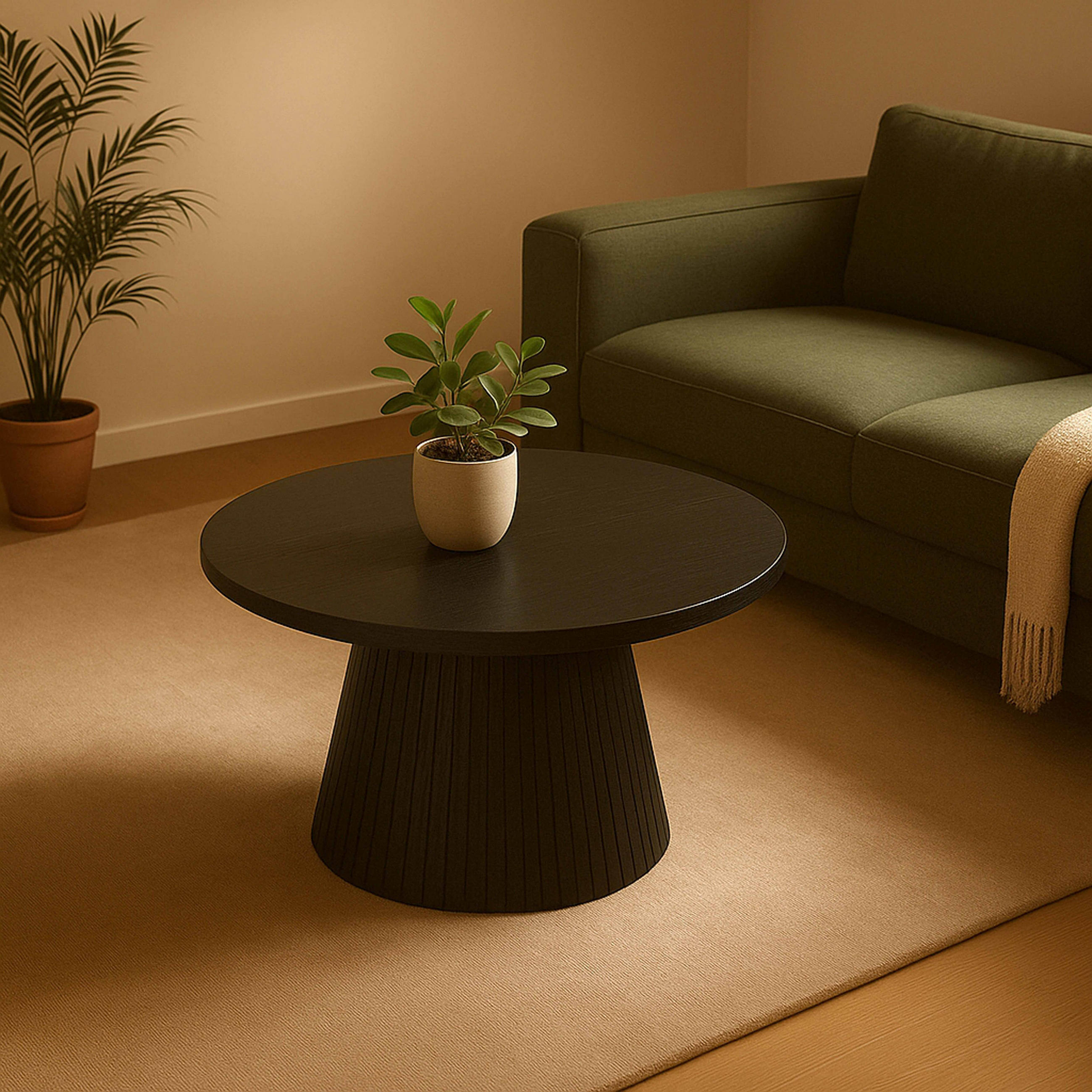 COUCHTISCH, schwarzes Holzeffekt - Schwarz, Holz (80/80/45cm) - Oviala