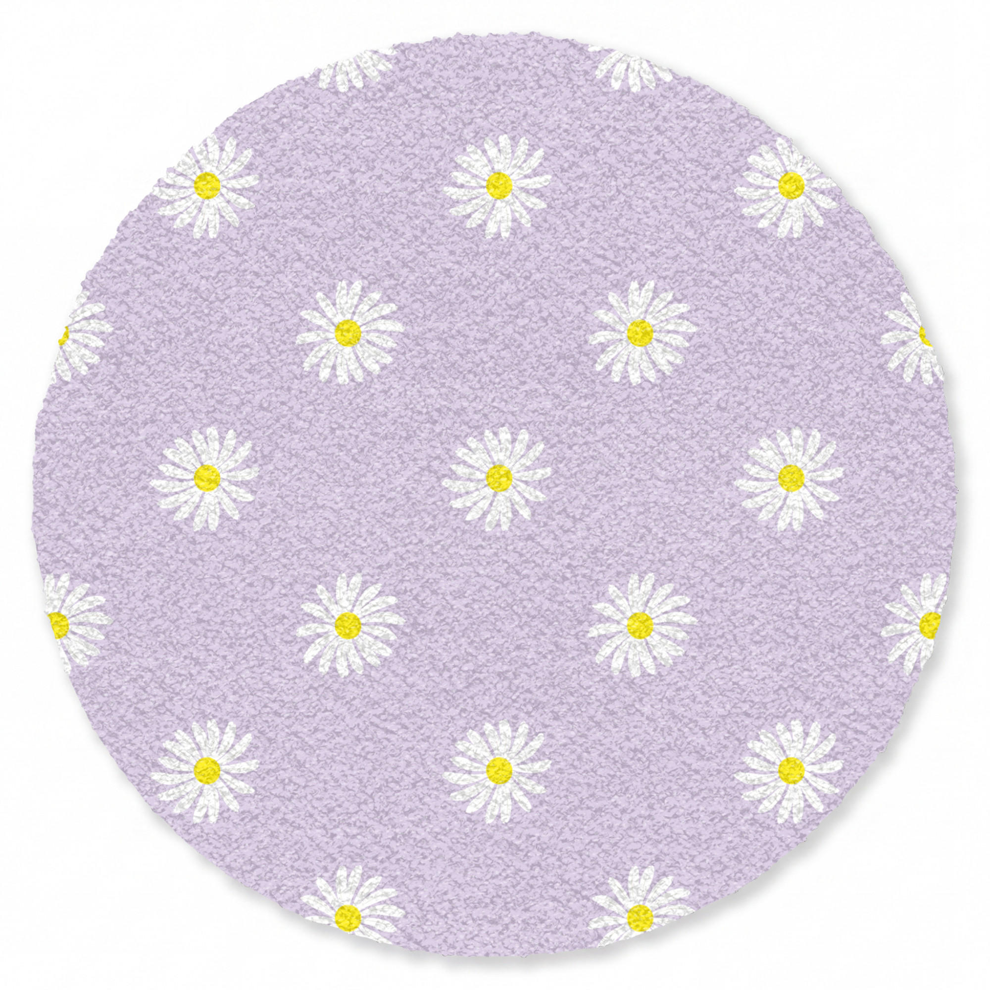 FUSSMATTE Gänseblümchen - Pastell - Weiß - Lila - Blumen Sauberlaufmatte 120x120 cm - Flieder, Kunststoff (120/120cm) - MuchoWow