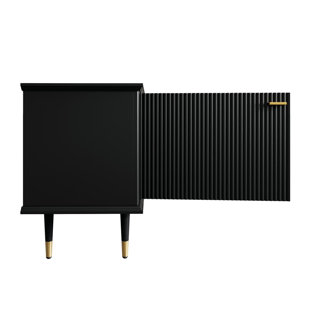 TV-LOWBOARD Schwarz 170/36/54 cm - Schwarz, Holzwerkstoff (170/54/36cm) - PANGIVO
