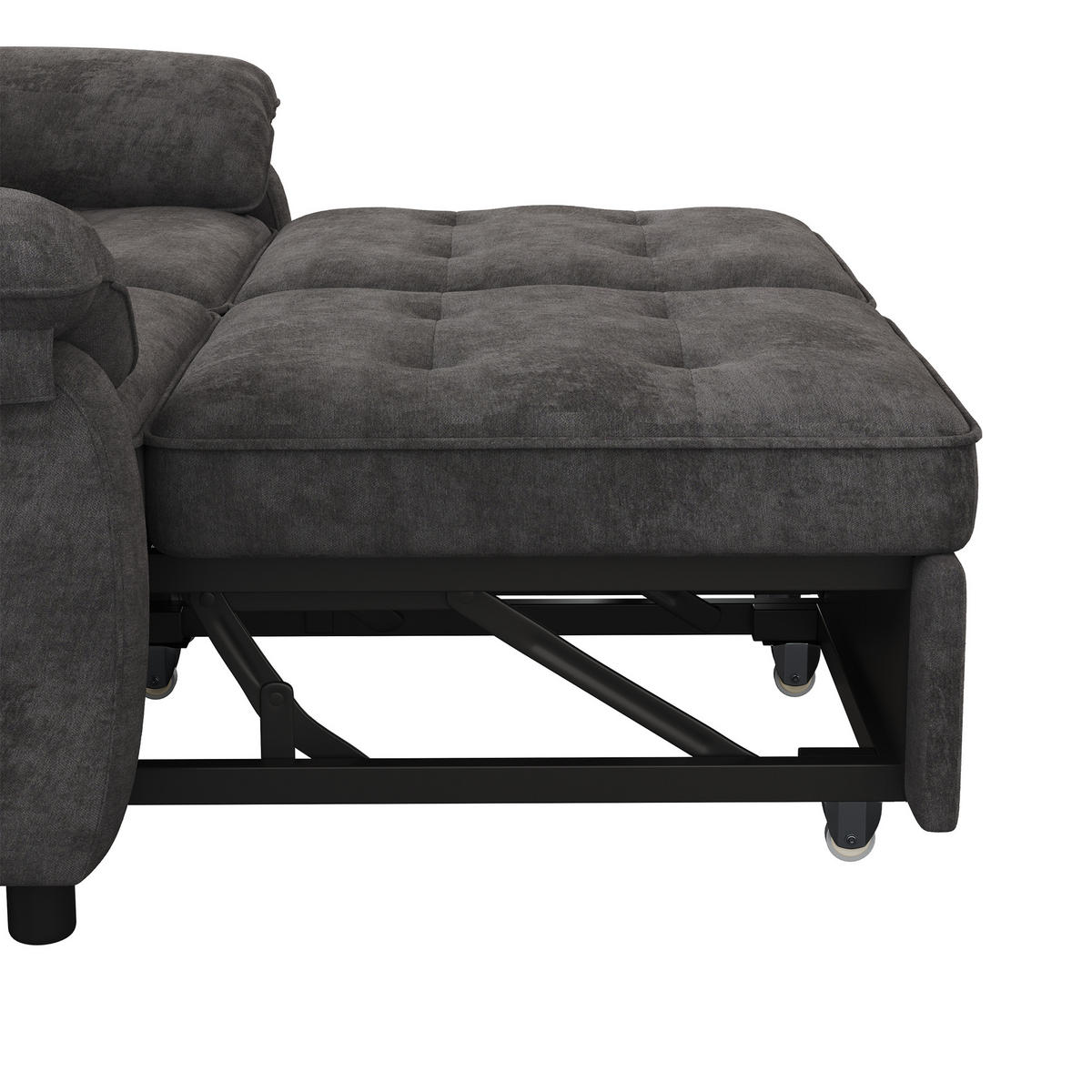 SCHLAFSOFA DE-33203 3-in-1 ausziehbar mit USB und Type-C Grau - Grau, Metall (142/86.5/90cm) - ComfortXL