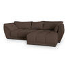 ECKSOFA ORENTI R-S Braun Boucle-Stoff mit Schlaffunktion - Braun, Holz (287/182cm) - MASSENO