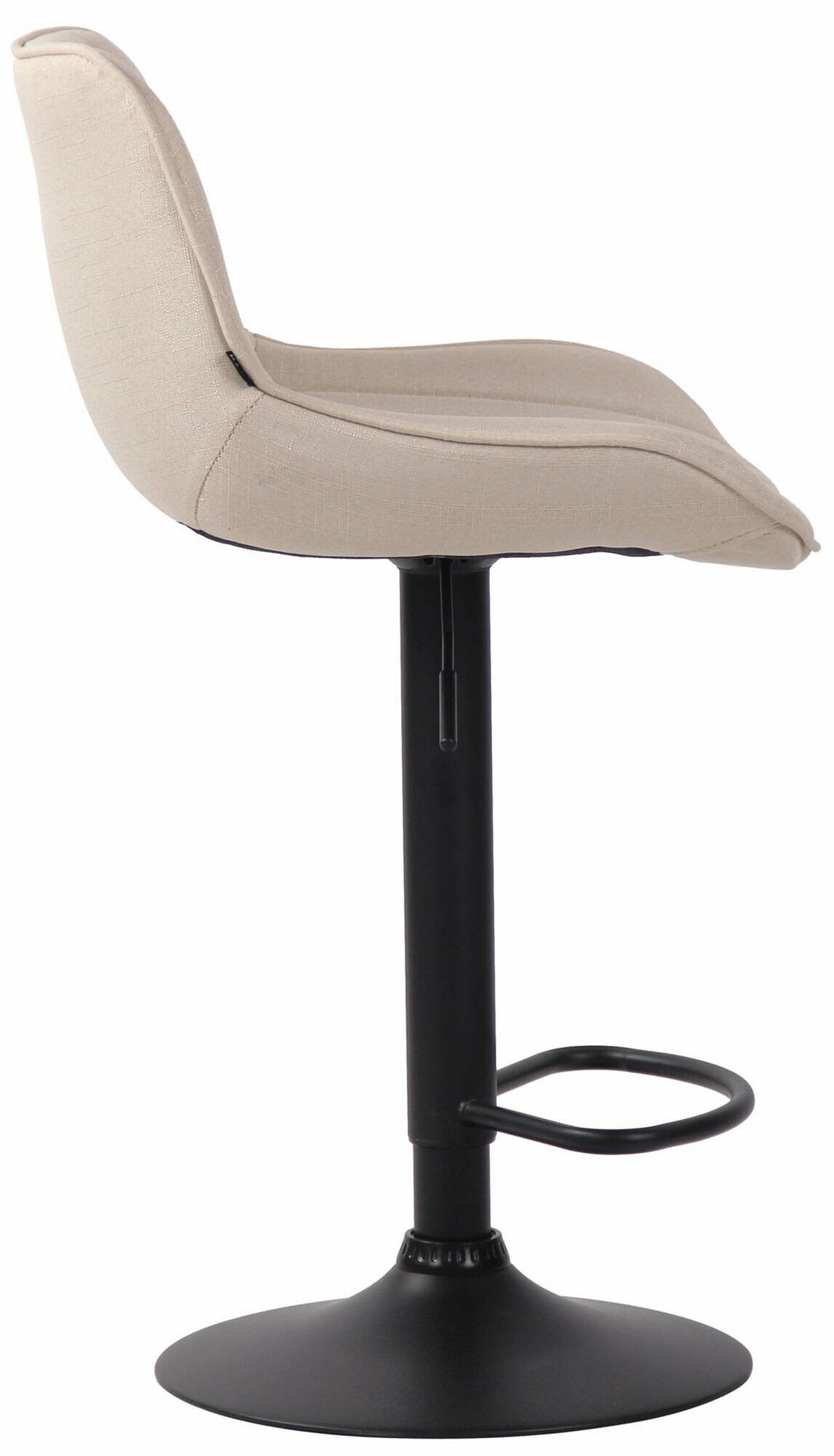 BARHOCKER 2er Set Stoff creme - Creme/Schwarz, Textil/Metall (50/86/50cm) - CLP